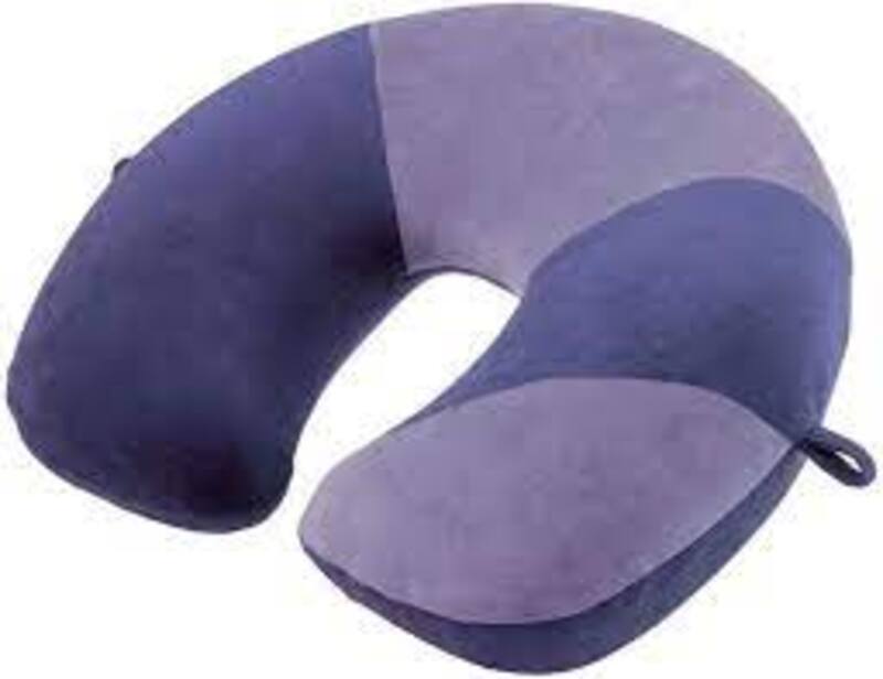 Discovery Soft Memory Foam Travel Pillow, Grey/Purple