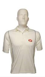 Sareen Sports Polyester Cricket Polo T-Shirt for Men, M, White