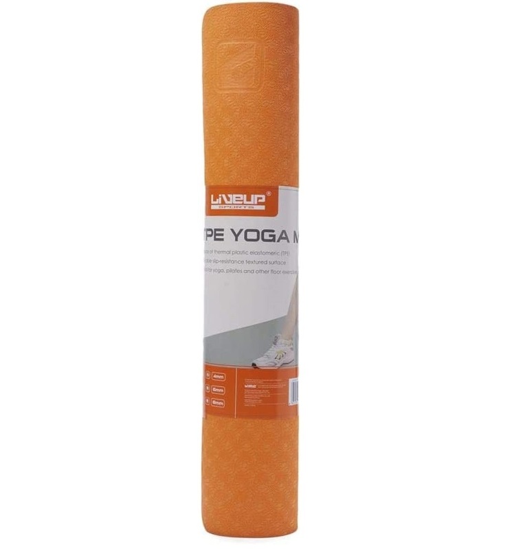 Live Up TPE Yoga Mat, 24 inch, LS3237, Orange