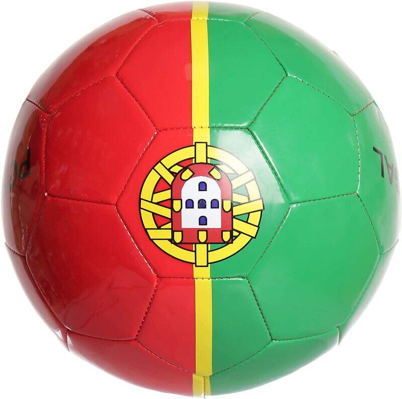 

Mesuca Size-5 Portugal Flag Printed Soccer Ball, JAB30365, Green/Red