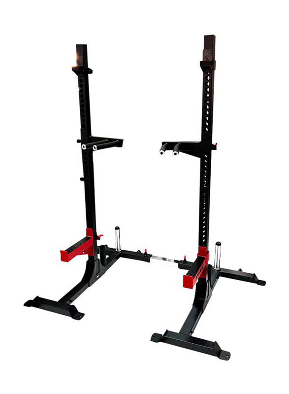 

York Adjustable Width Squat Stand, AX1029, Black/Red