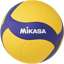 Mikasa Leather Volleyball, V330W, Blue/Yellow