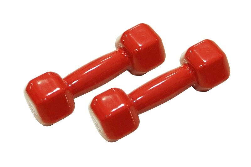 

TA Sport Vinyl Dipping Hex Dumbbell Set, 2 x 4KG, Red
