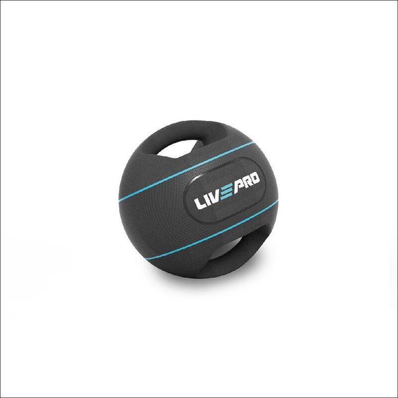 

Livepro Double Grip Medicine Ball, Black/Blue
