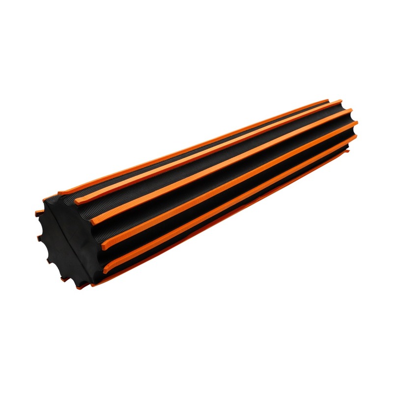 TA Sport Dual Density Ribbed Foam Roller, 90cm, Orange/Black