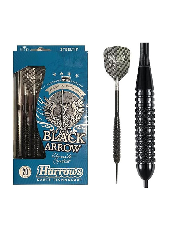 

Harrows 3-Piece Steeltip Flight Dart Set, B102/ED106 12050023, 20gm, Black