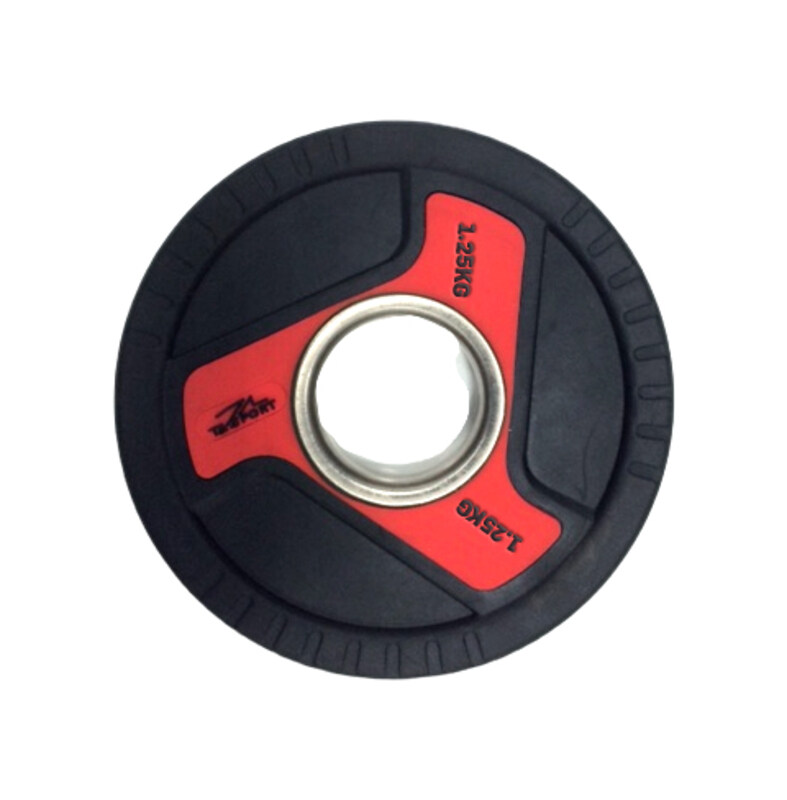 

TA Sports Deluxe Rubber Coated Plates, 1.25 KG, Black/Red