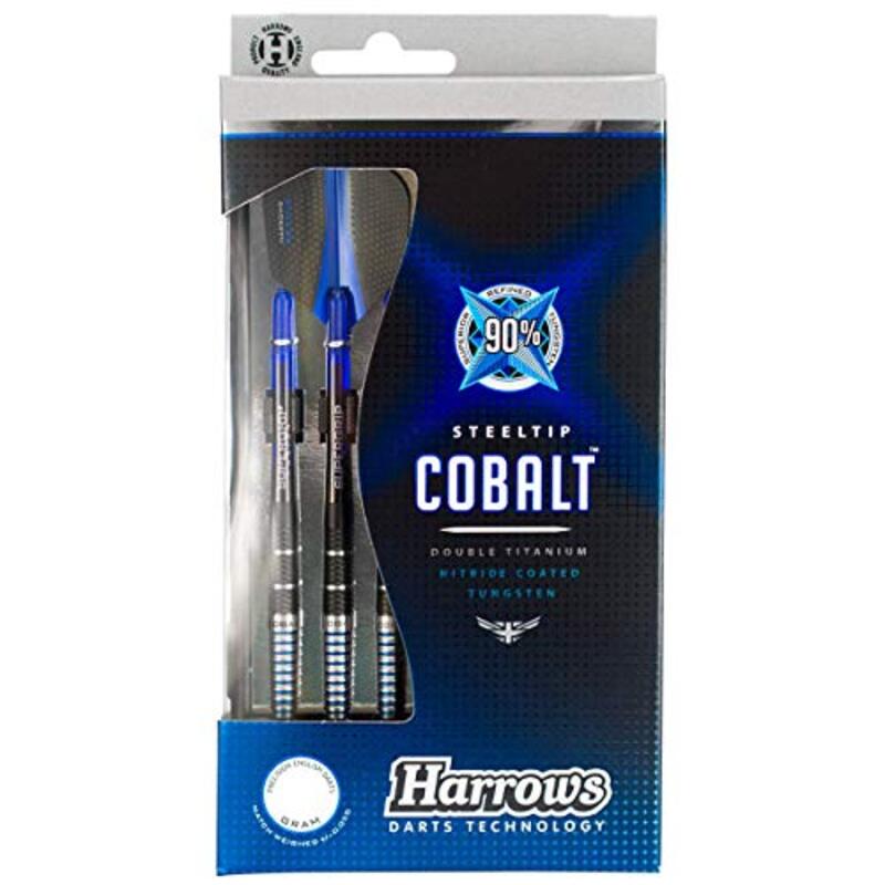 Harrows Cobalt Tungsten Steel Tip Darts, 21 gm, 3 Piece, Blue/Black