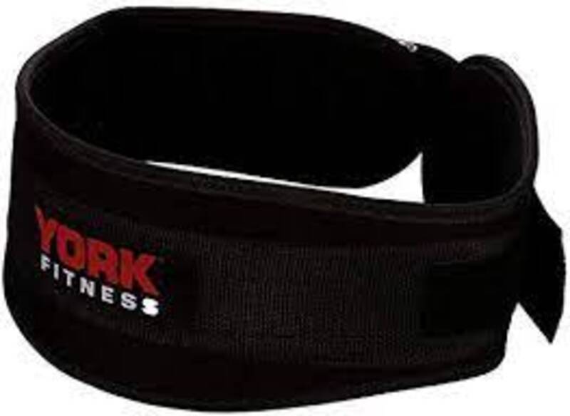 York Fitness Nylon Workout Massage Belt, Small/Medium, Black/Red