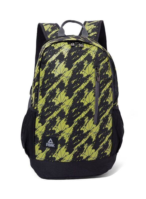 

Peak Printed Design Backpack Bag Unisex, B154160, Black/Green