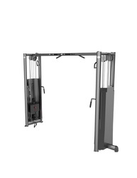 Gym80 CN004004 Cable Cross Over Station with Chin Up Bar, 350Kg, 13070861, Silver/Black