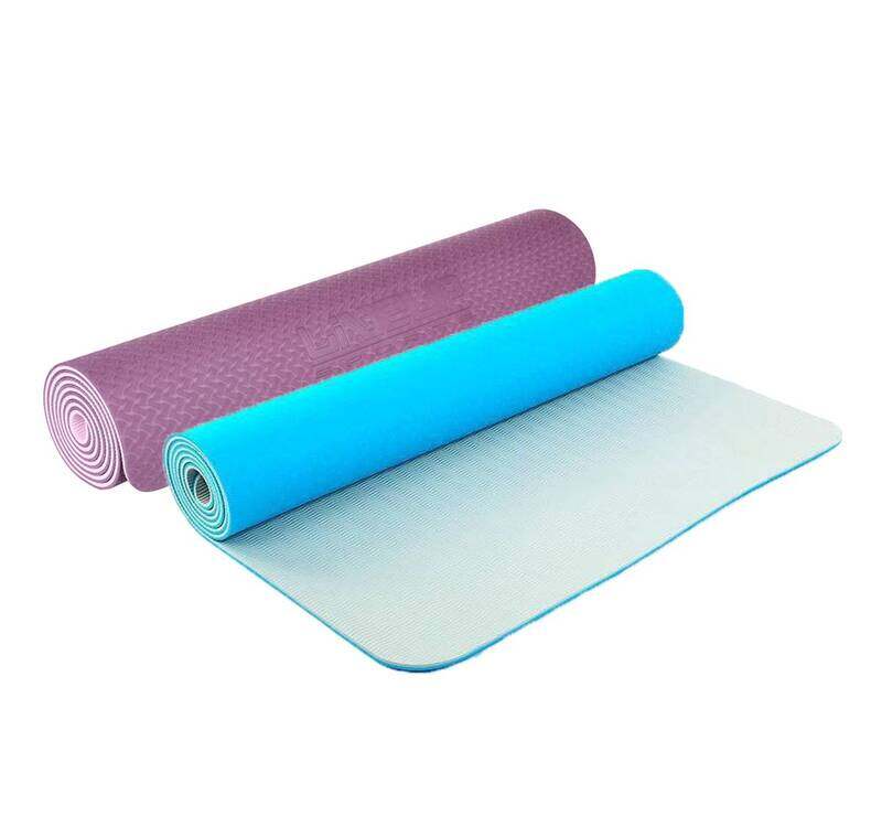 

Live Up Double Colour Type Yoga Mat, 2 x 6mm, Purple/Blue