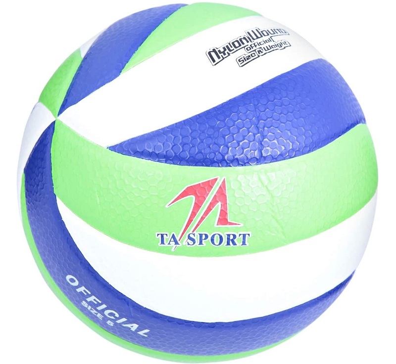 TA Sport Cellular Sports Volleyball, Size 5, Green/White/Blue