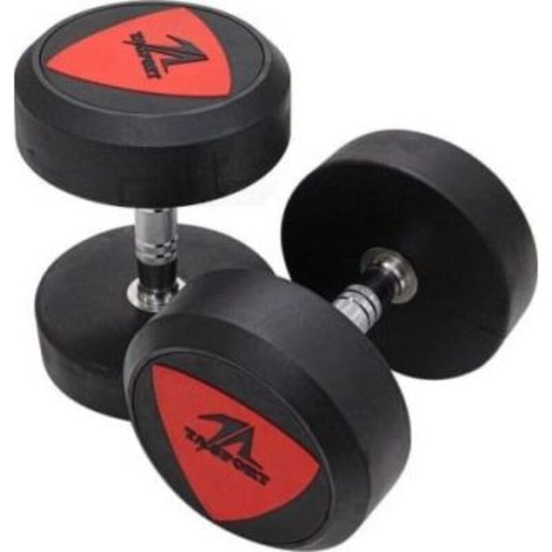 TA Sports Ls2023 Deluxe Rubber Dumbbell, 12.5Kg, Red/Black