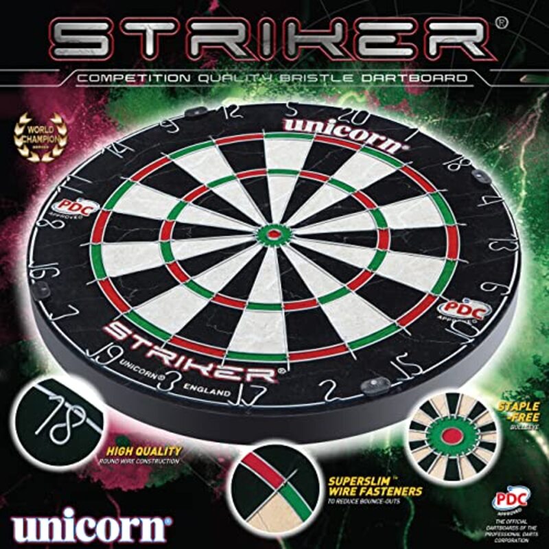 General 18-inch Unicorn Striker Dartboard, Multicolour
