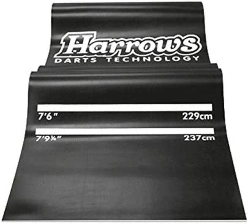 Harrows Professional Darts Mat, 300cm, Black