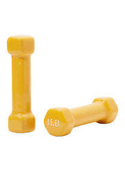 TA Sport Vinyl Fitness Dumbbells Set, 2 x 0.453 KG, Yellow