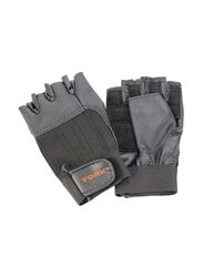 York Fitness Leather Weight Lifting Gloves, Large, 20080114, Grey