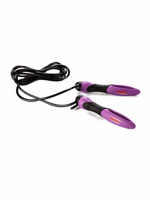 York Fitness Adjustable Speed Skipping Rope, 60300, Black/Purple