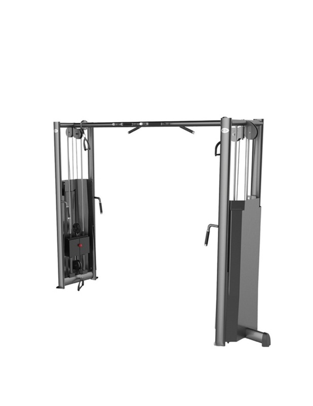 Gym80 CN004004 Cable Cross Over Station with Chin Up Bar, 350Kg, 13070861, Silver/Black