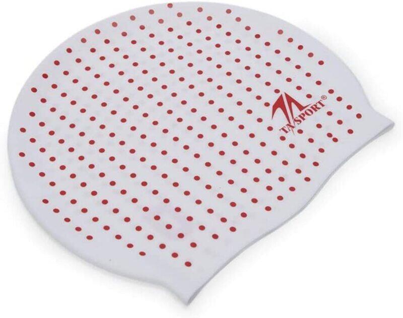 

Dorsa TA Sports Swimming Cap, White/Red