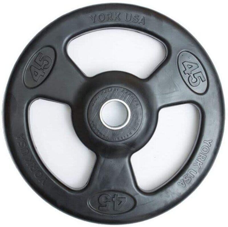 

York Fitness International Iso-Grip Weight Plate, 20Kg, Black