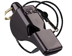 Fox 40 Mini Safety Linyard Whistle, Black