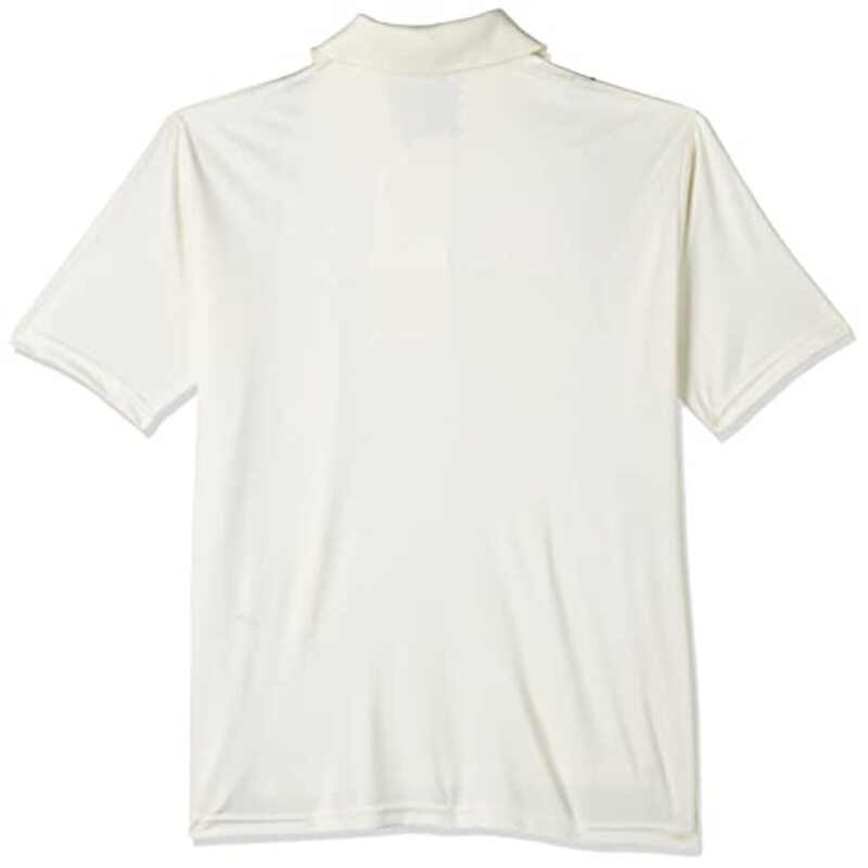 Sareen Sports Polyester Cricket Polo T-Shirt for Men, M, White