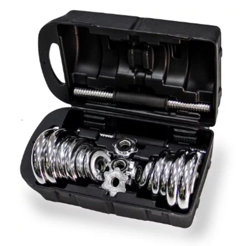 

TA Sport Dumbbell Set with Carry Case, 20KG, Chrome Silver/Black