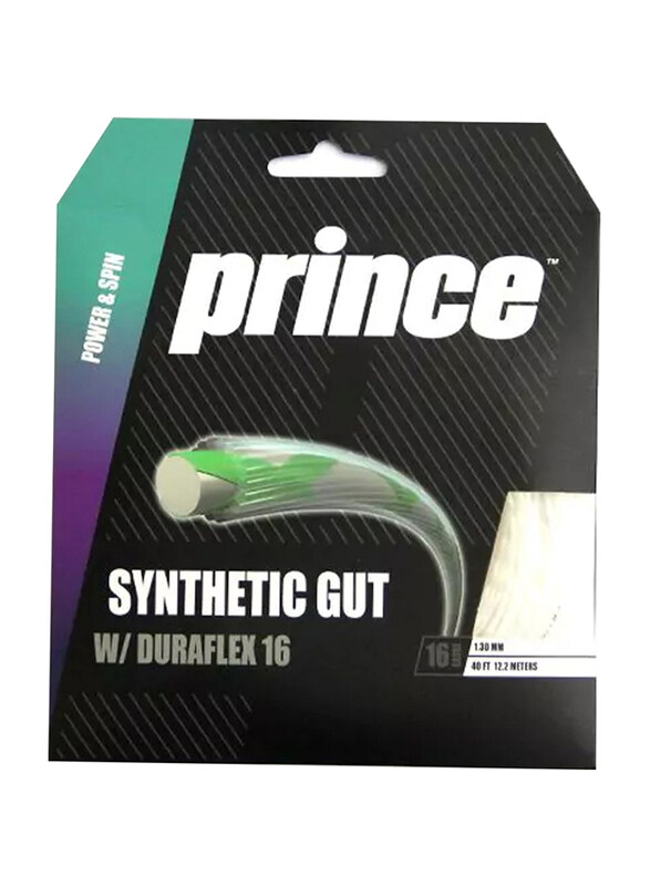 

Prince Synthetic Gut with Duraflex 16 Tennis String, 1.30mm x 660ft, 7J502010080, White