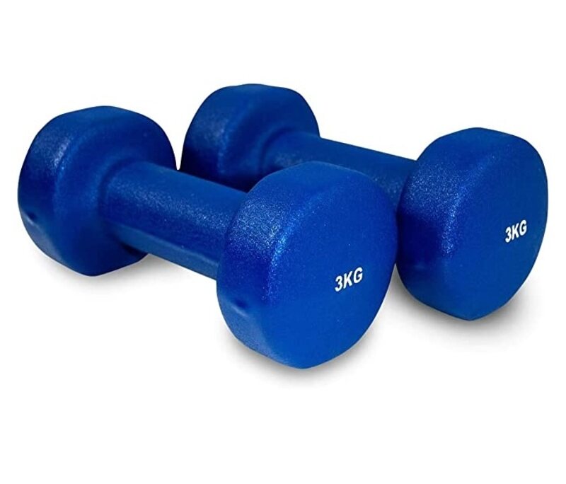 

TA Sport Hex Vinyl Dipping Dumbbell, Db2121, 2 x 3KG, Blue