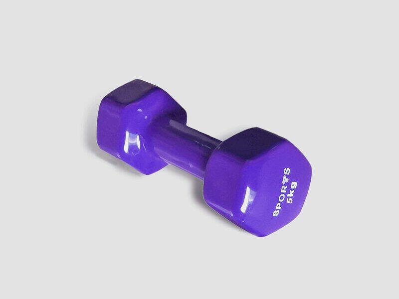 

Tasheng Eric Vinyl & Neoprene Dumbbell, 5Kg, Purple