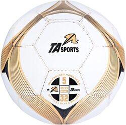 TA Sports Size-5 Soccer Ball, White/Gold