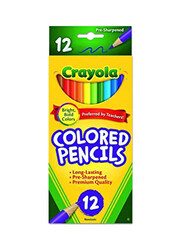 Crayola Colored Pencil Set, 12 Pieces, Blue/Red/Green/Yellow