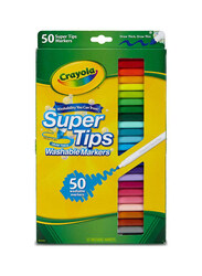 Crayola Super Tips Washable Markers, 50 Pieces, Green/Pink/Red
