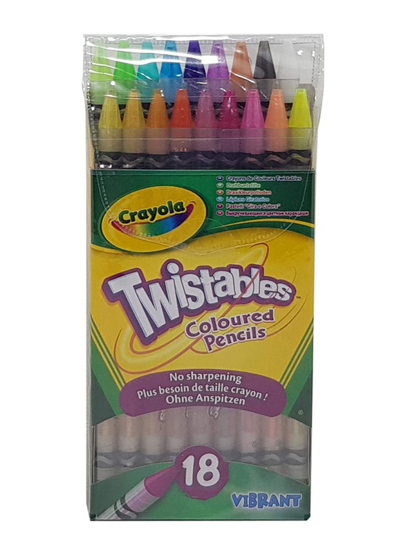 Crayola Twistable Color Pencil Set, 18 Pieces, Multicolour