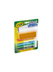 Crayola 6-Piece Washable Colour Wipe Offs Markers & Eraser Set, Multicolour