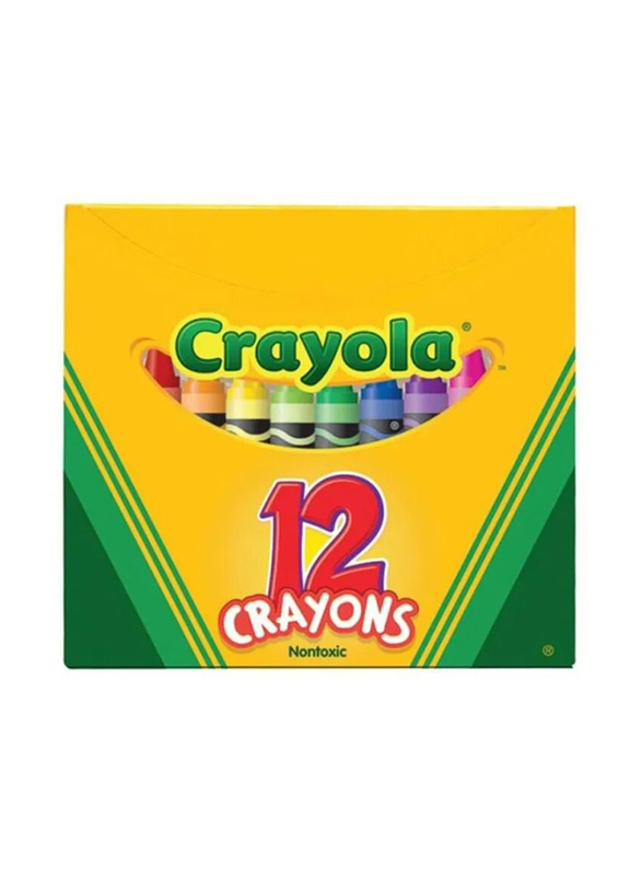 Crayola Non Toxic Crayon Set, 12 Pieces, Red/Blue/Yellow