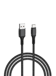 WiWu 120-Centimeter F12 Cyclone 5A Data Cable, USB Type A Male to USB Type-C for Smartphones, Black
