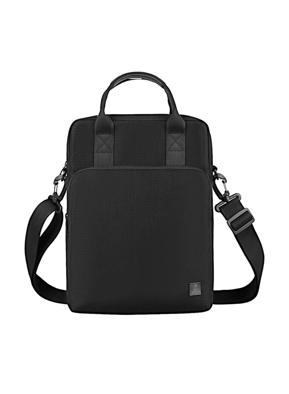 WiWu Alpha 13.3-inch Vertical Double Layer Laptop Messenger Bag, Black