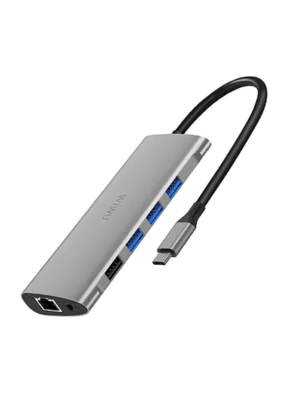 WiWu Alpha 11-in-1 USB-C Hub for Laptop, A11IN1G, Grey