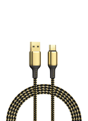 WiWu 3-Meter 18K Golden 20W Data Cable, USB Type A Male to USB Type-C for Smartphone, GD-101, Gold