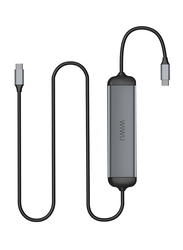 WiWu Alpha 5-in-1 USB-C Hub for Laptop, ALPHA521HG, Grey