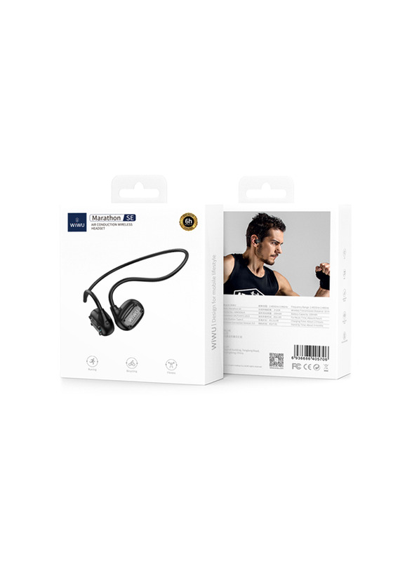 WiWu Marathon SE Air Conduction Wireless In-Ear Headphone, Black