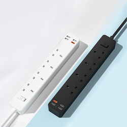 WiWu PD20W USB-Cx1 Plus USB-Ax3 Power Strip with 1.6 Meter Cable, U02UKB, Black