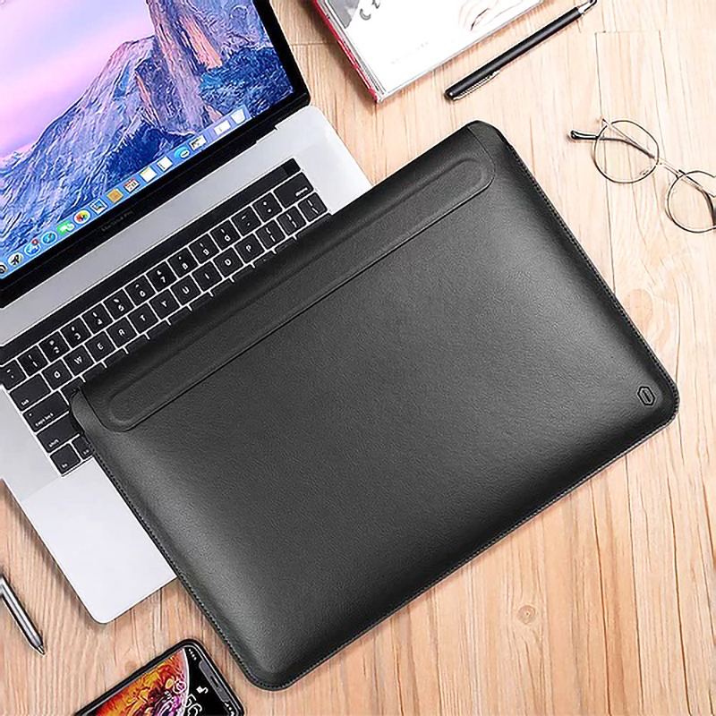 WiWu Skin Pro II 13.3-inch PU Leather Sleeve for Apple MacBook, Black