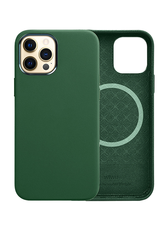 WiWu Apple iPhone 13 Pro Max 6.7-inch MagSafe Mobile Phone Case Cover, MCI13PM6.7DGR, Dark Green