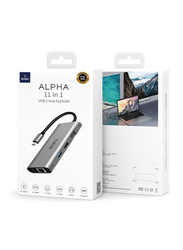 WiWu Alpha 11-in-1 USB-C Hub for Laptop, A11312HG, Grey