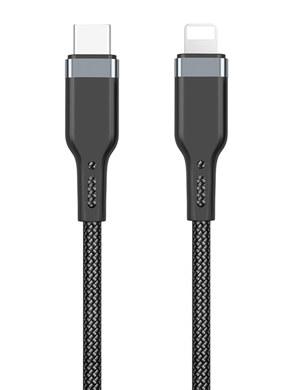 WiWu 0.3-Meter Platinum Fast Charging Lightning Cable, USB Type-C to Lightning for Smartphones/Tablets, PT040.3MB, Black