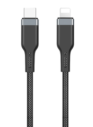 WiWu 0.3-Meter Platinum Fast Charging Lightning Cable, USB Type-C to Lightning for Smartphones/Tablets, PT040.3MB, Black